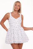 Arianne Mini Dress White Blue Floral