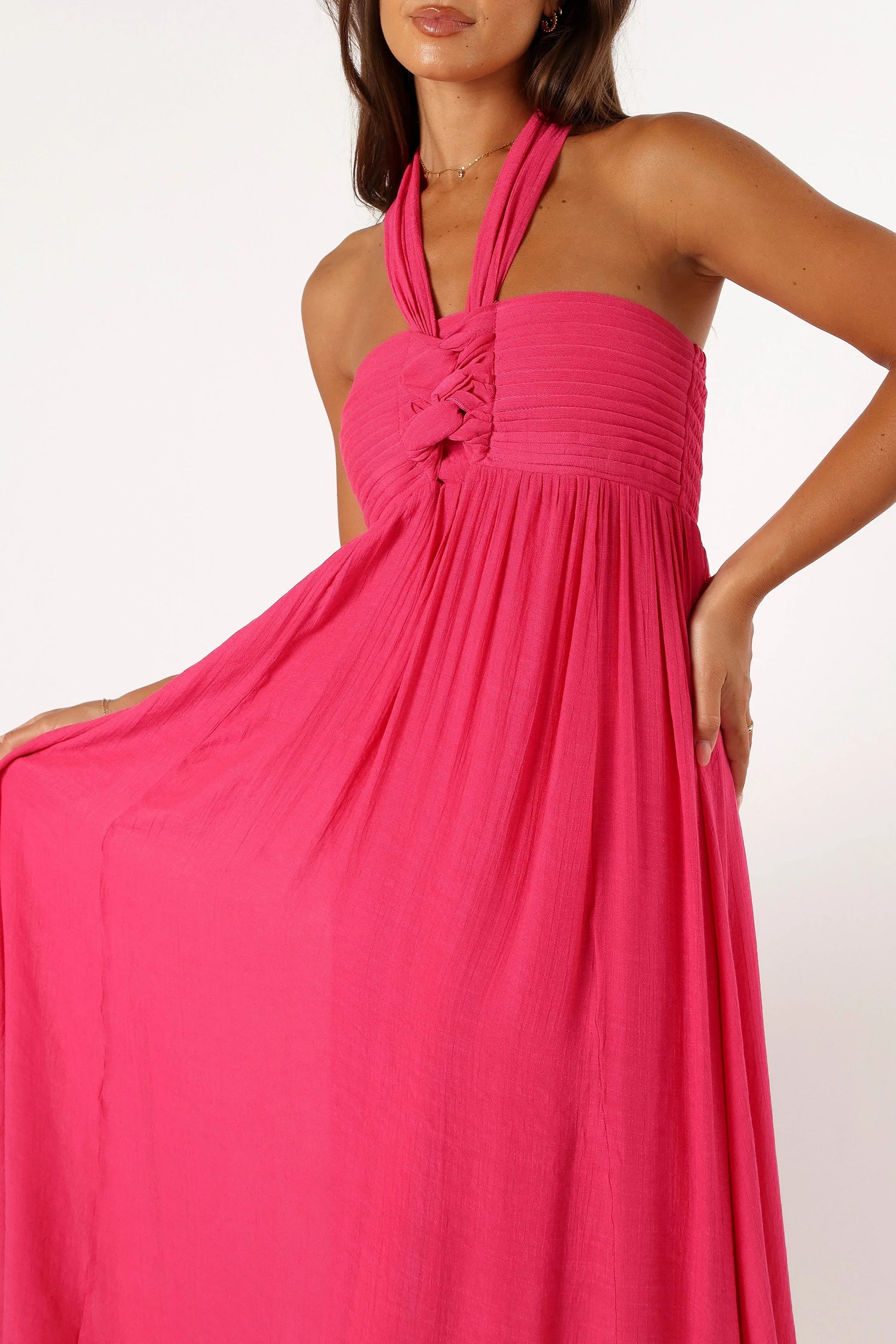 Everdeen Halterneck Maxi Dress Fuchsia