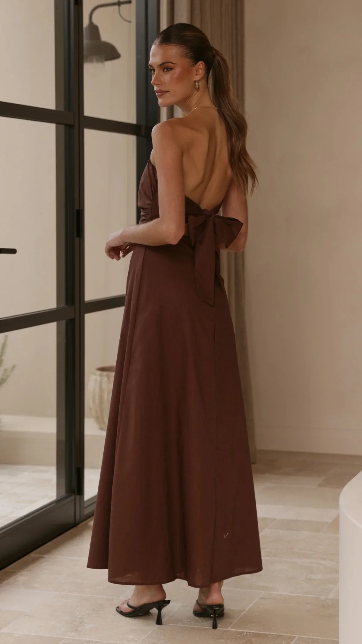 Bolivia Strapless Maxi Dress Chocolate