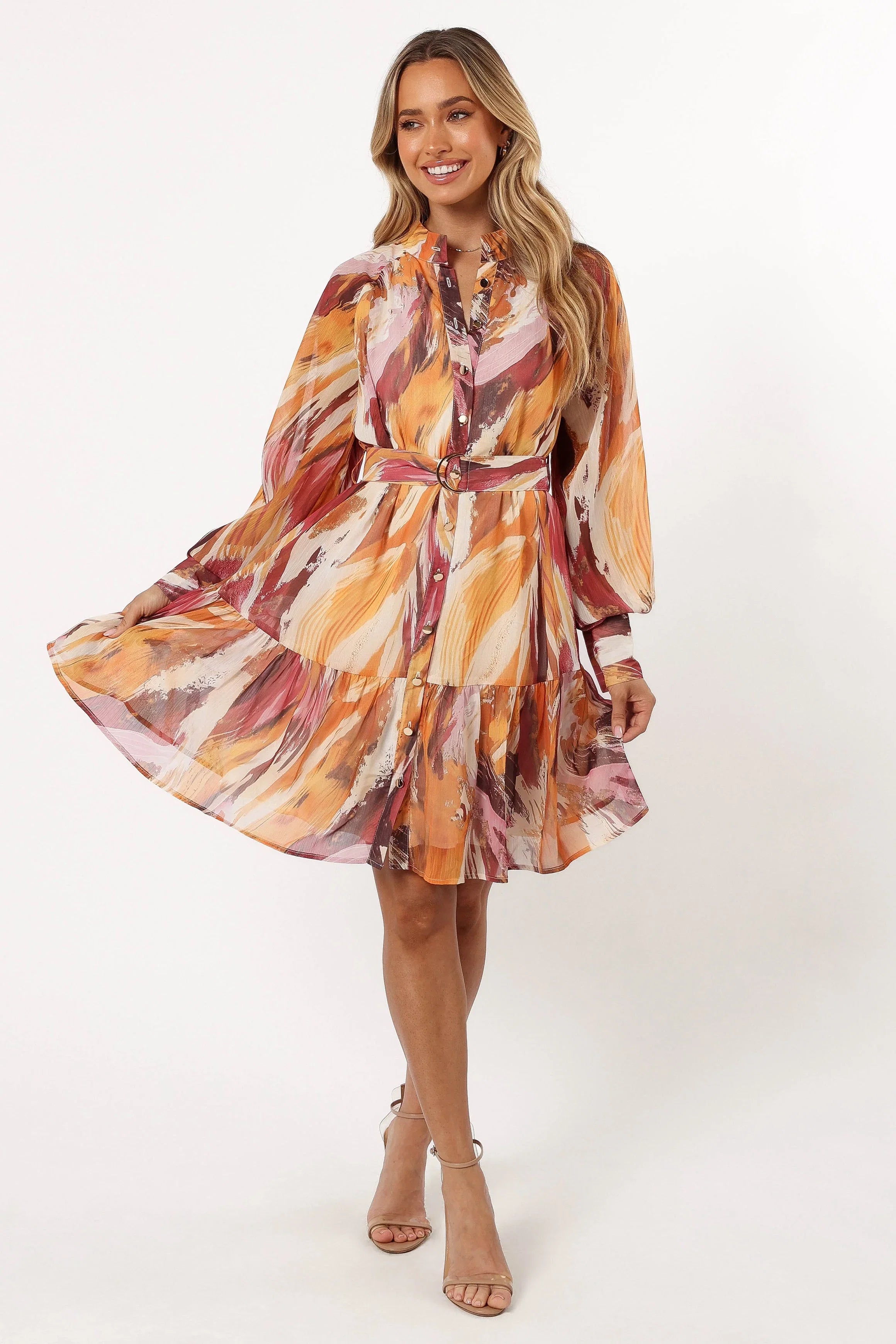 Quinn Long Sleeve Mini Dress Warm Multi