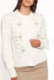 Cleo Floral Cardigan Cream