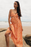 Dalton Cut Out Maxi Dress Orange Print
