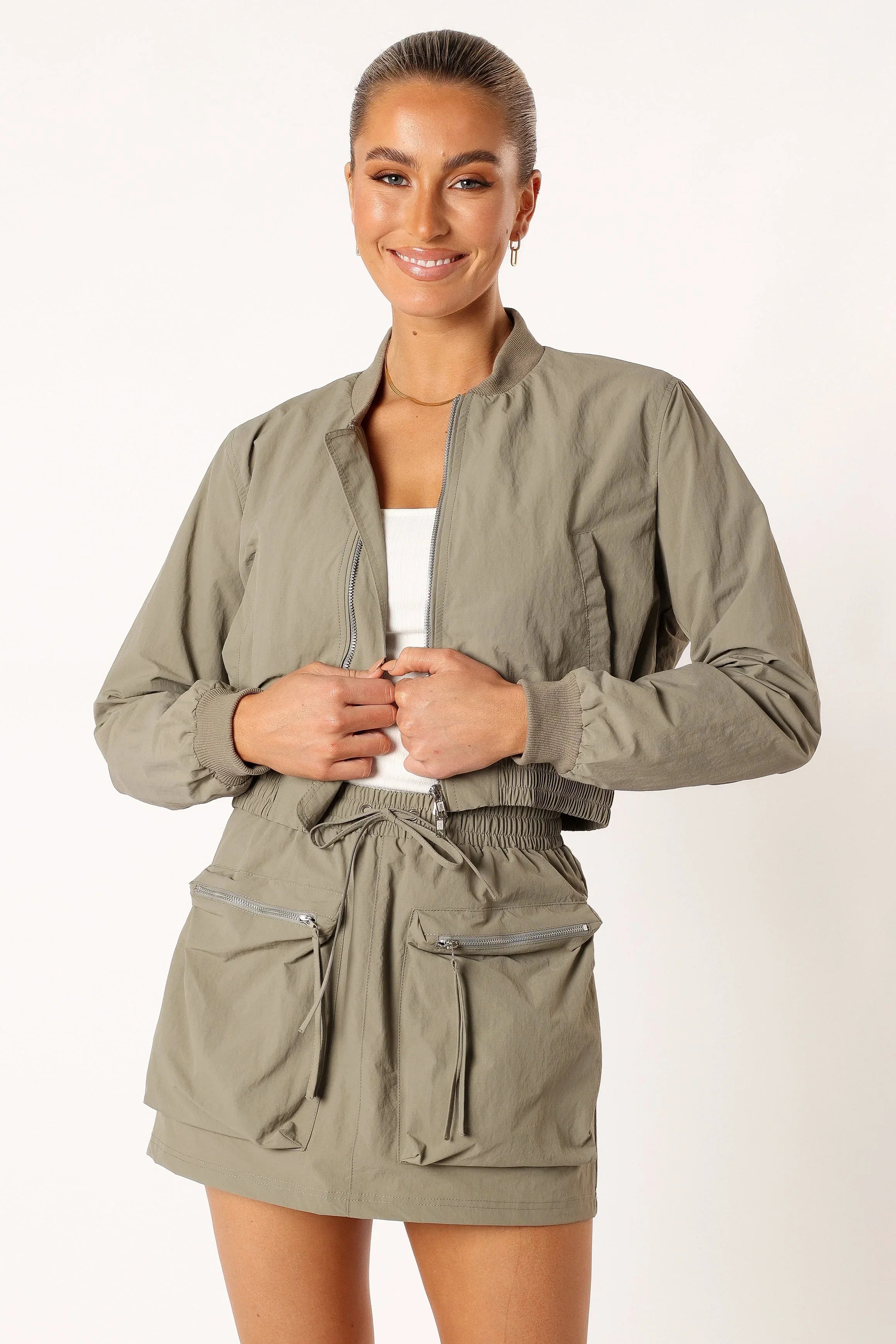 Freddie Two Piece Set Light Olive