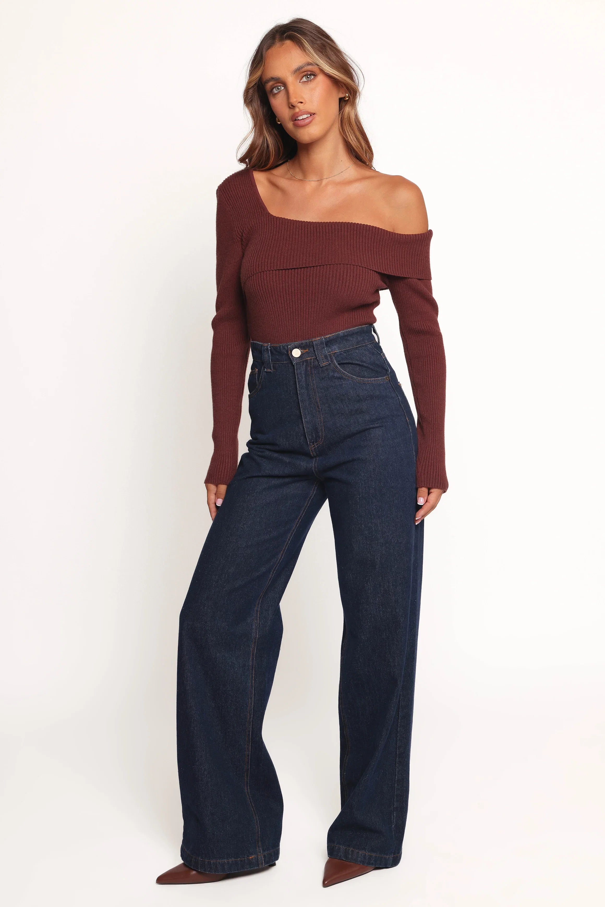 Aleena Knit Top Chocolate Brown