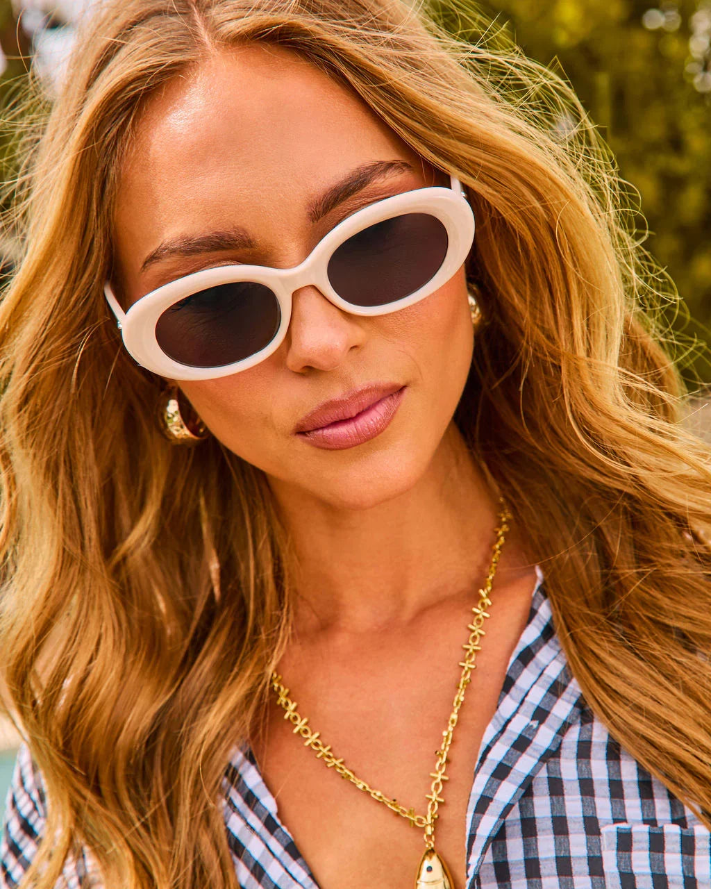 Sunny Glow Oval Cat Eye Sunglasses