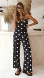 Darya Strapless Top Black White Polka Dot