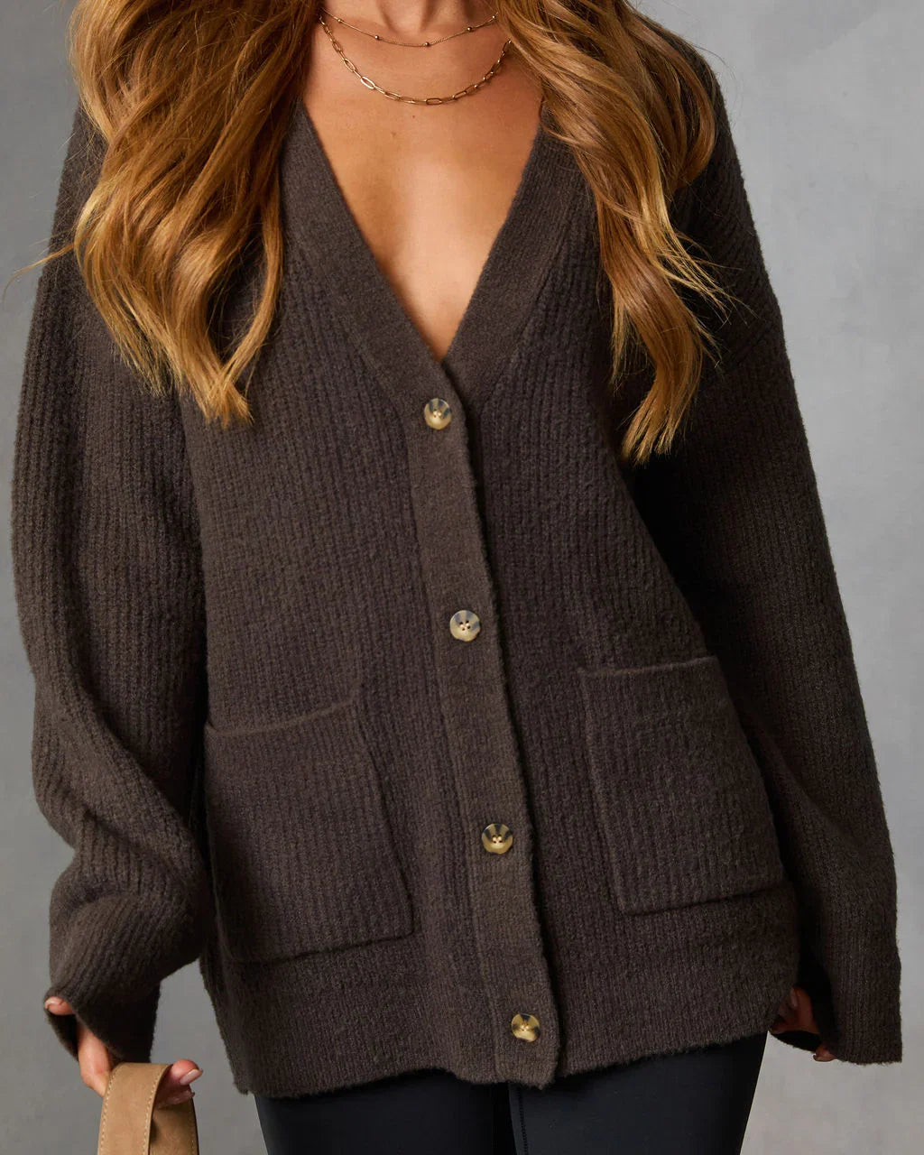 Warm Latte Oversized Cardigan