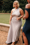 Kleo One Shoulder Maxi Dress Silver