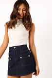 Avery Cargo Mini Skirt Blue Wash