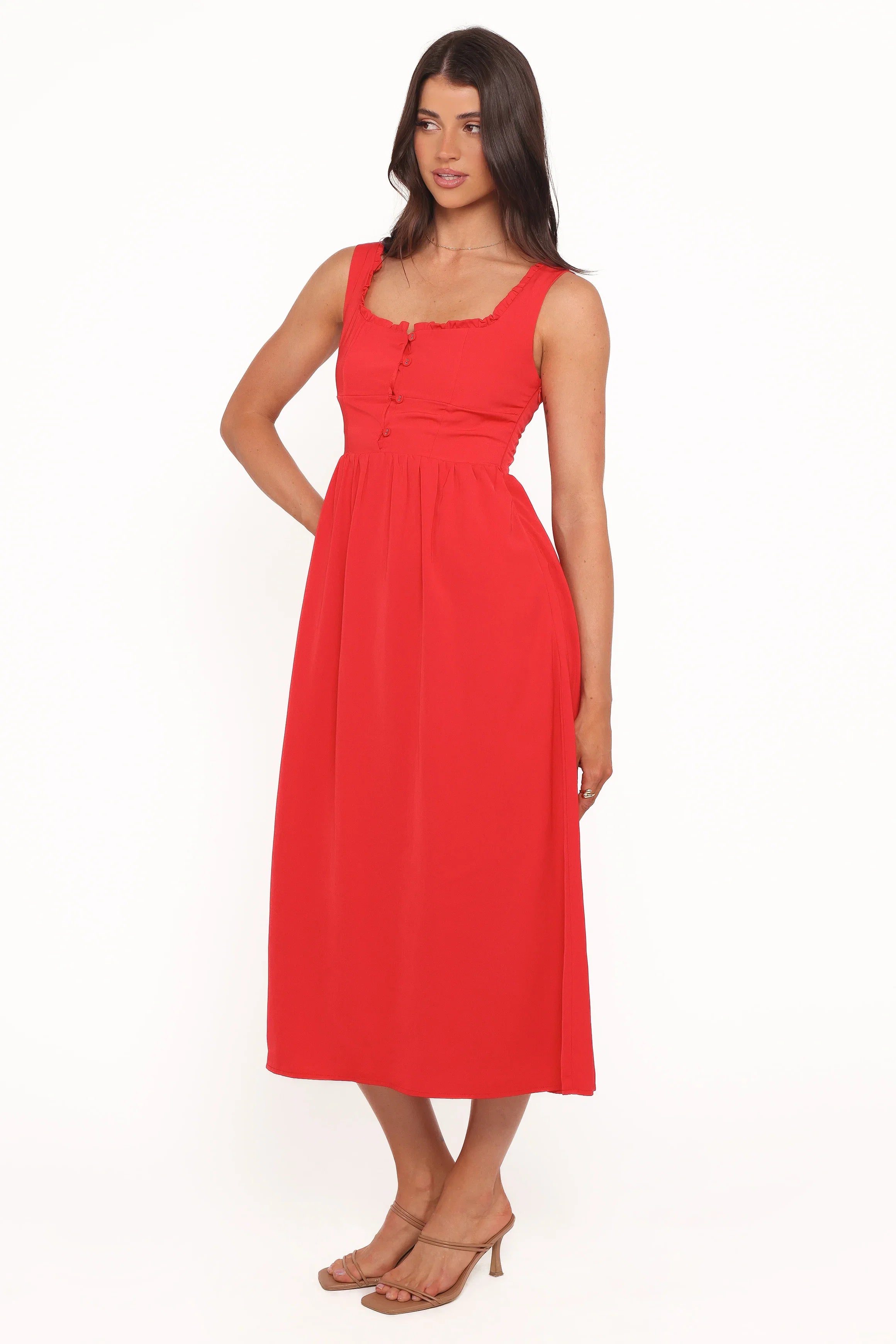 Melrose Midi Dress Red