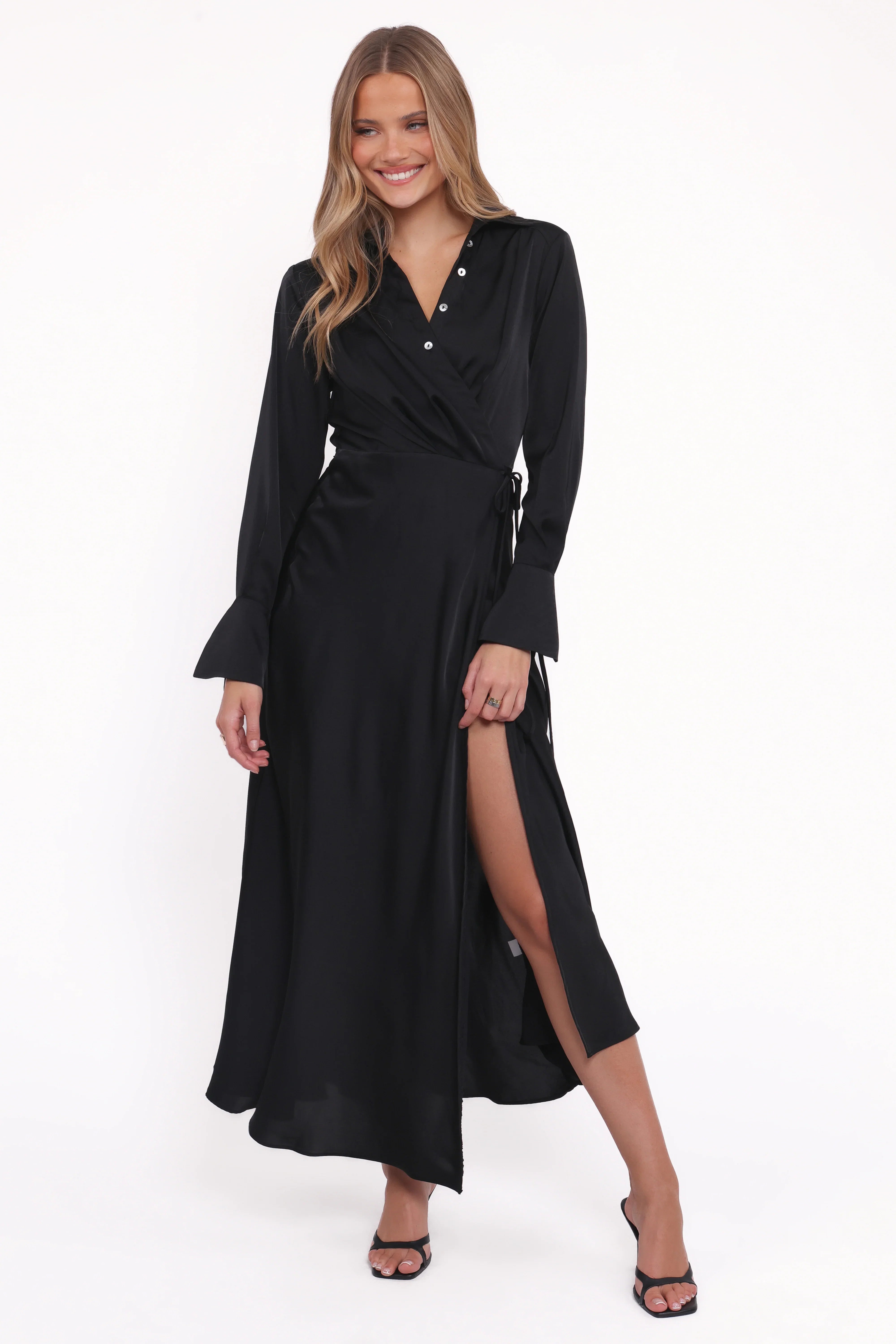 Verna Long Sleeve Maxi Dress Black