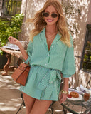 Sleek Season Waist Tie Shirt Dress
