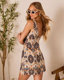 Mirage Bloom Abstract Floral Mini Dress