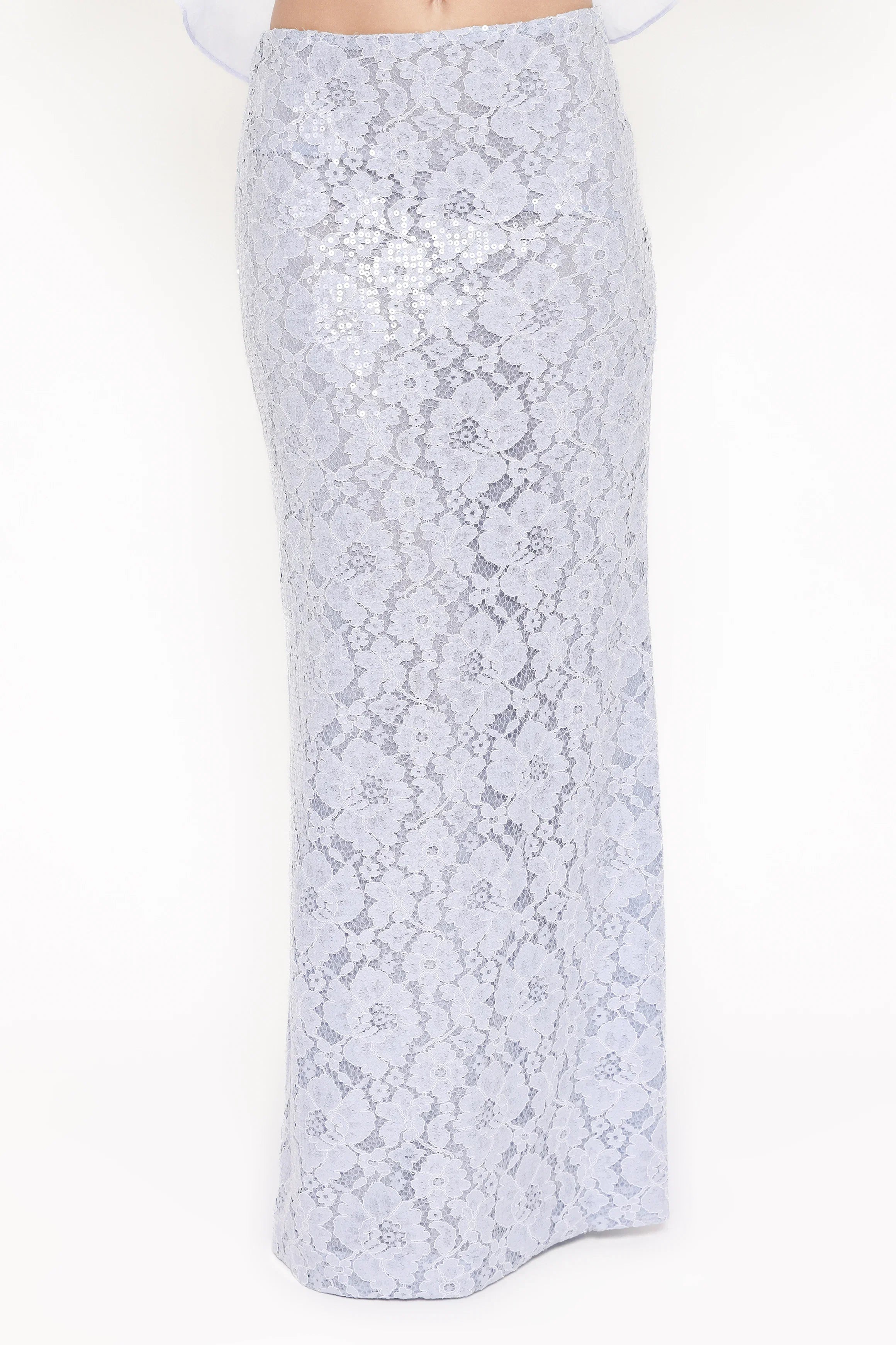 Jennings Lace Maxi Skirt Blue Sequin