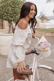 Zion Off Shoulder Long Sleeve Top Ivory