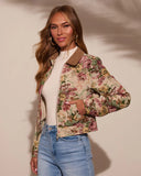 Garden Rose Linen Floral Tapestry Jacket