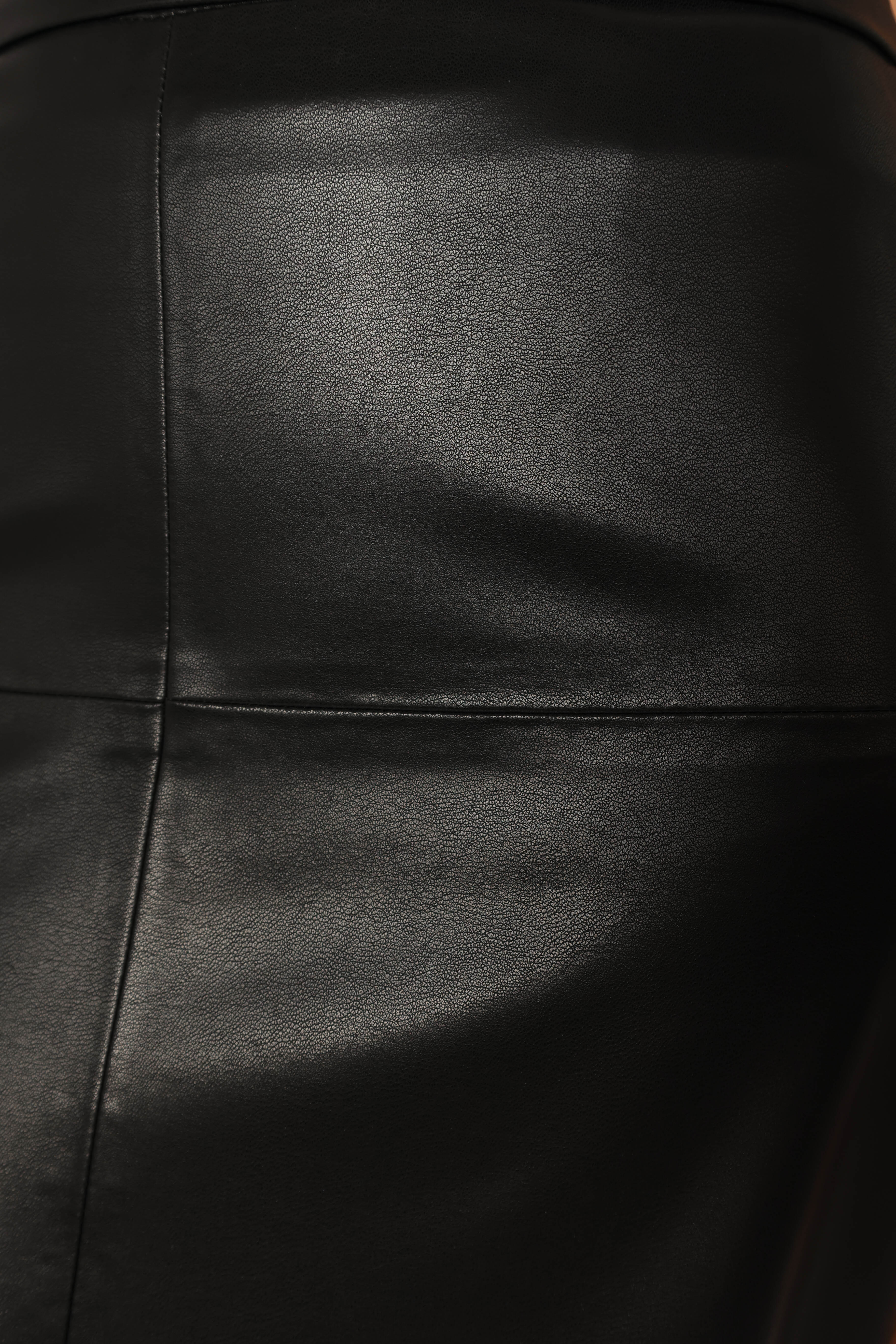 Miller Faux Leather Midi Skirt Black