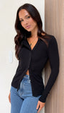 Malie Long Sleeve Top Black