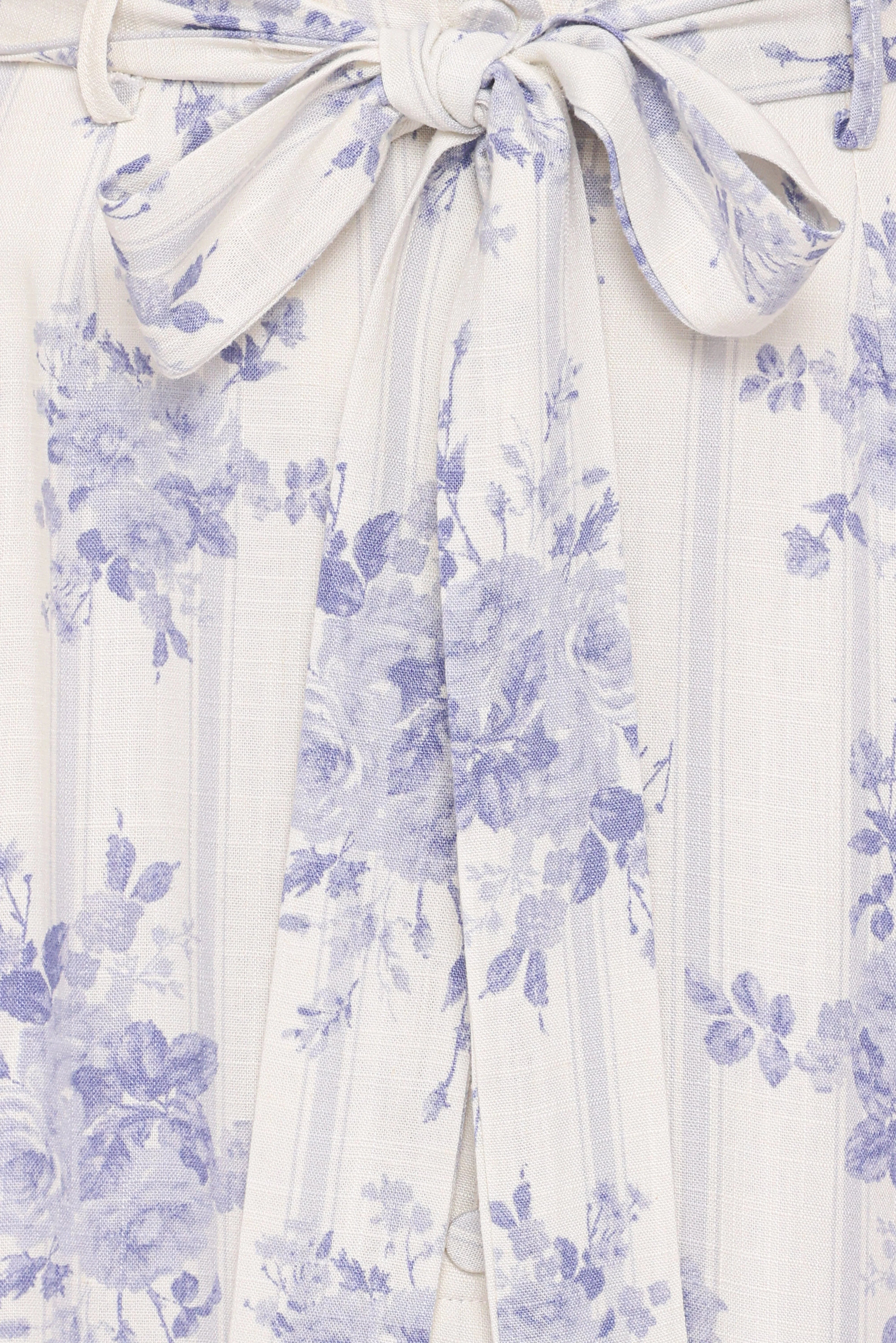 Xander Tie Waist Midi Skirt Lilac Floral