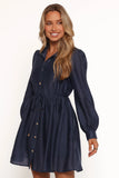 Everett Long Sleeve Mini Dress Navy