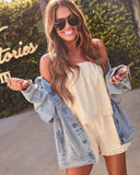 Moonlit Coast Strapless Lace Trim Romper