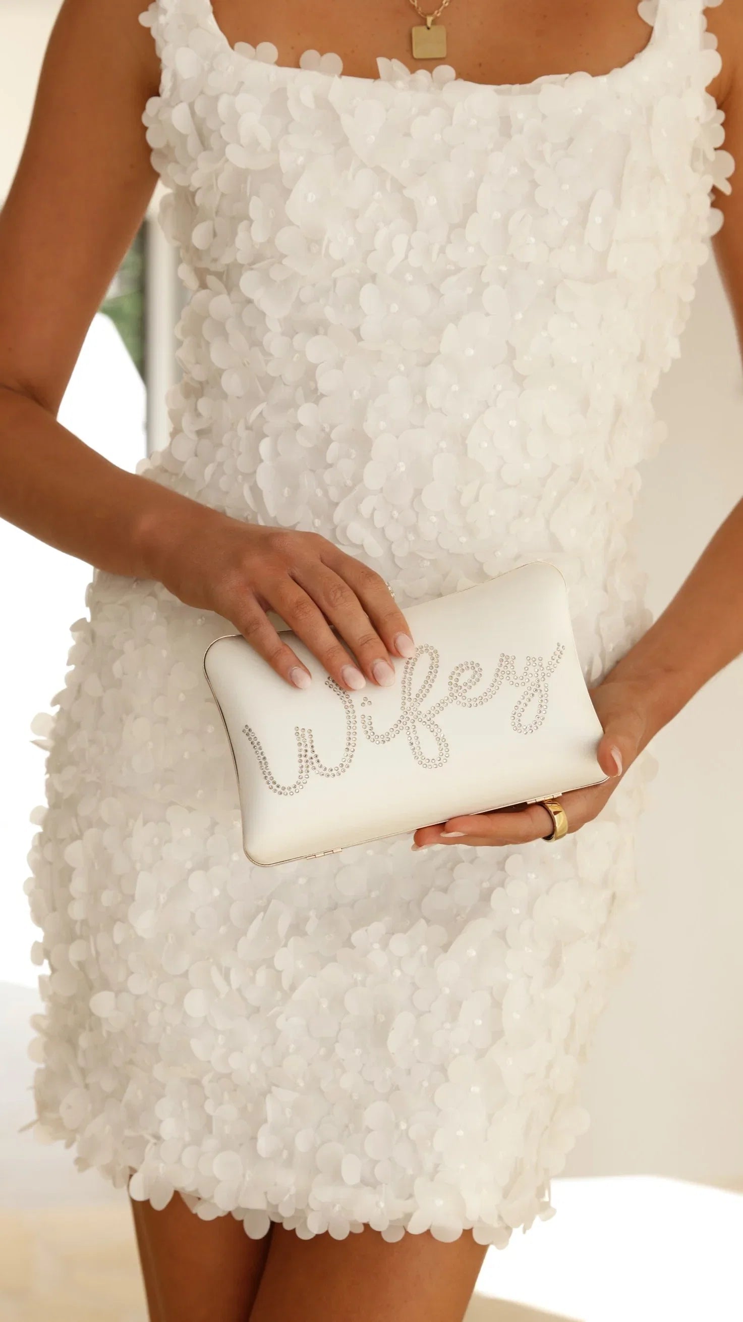 Wifey Satin Clutch Gold