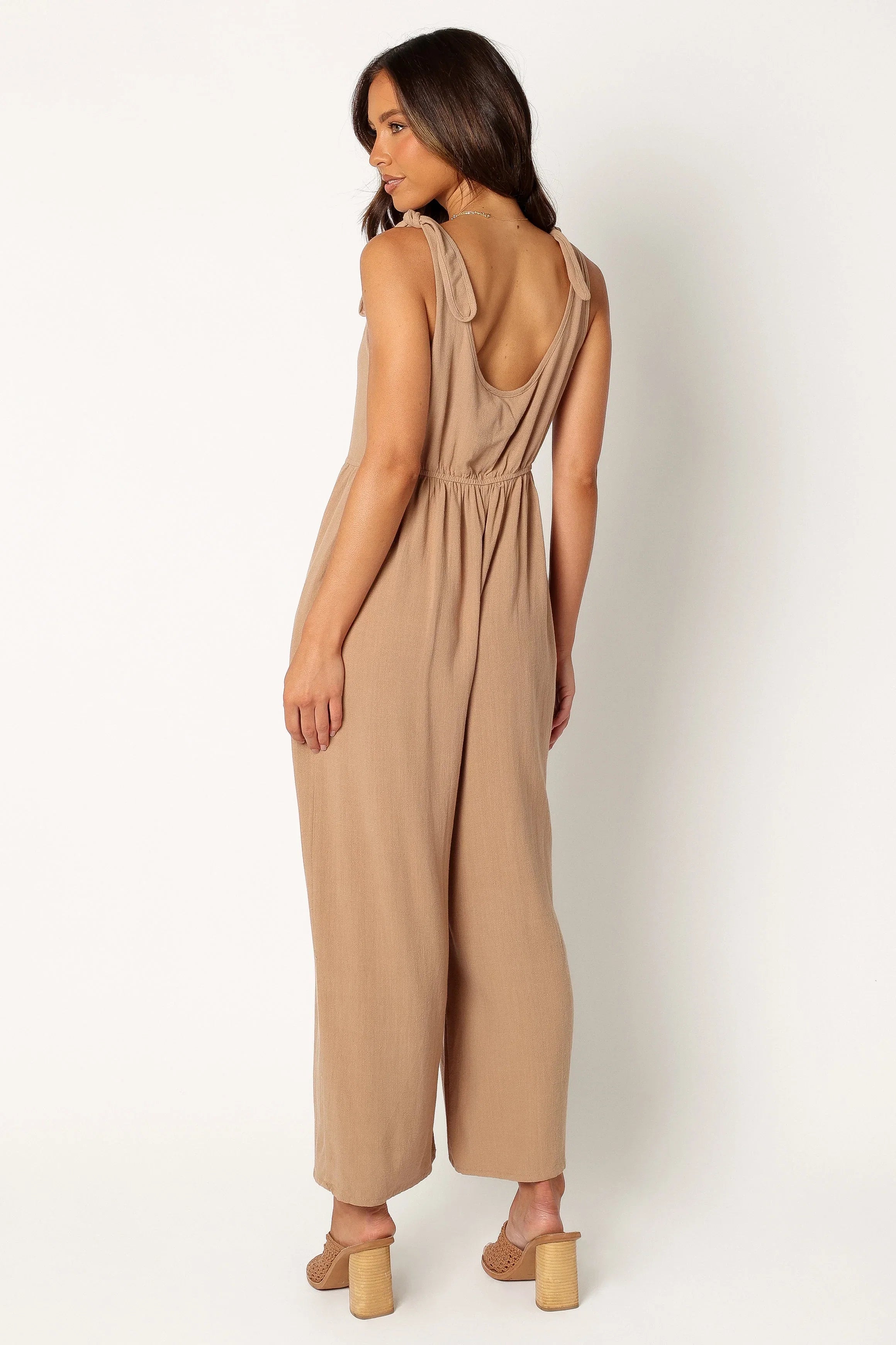Ayla Linen Jumpsuit Mocha