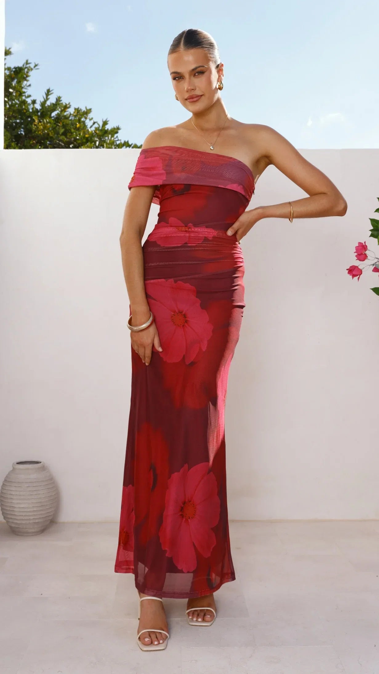 Jelani Maxi Dress Red Floral