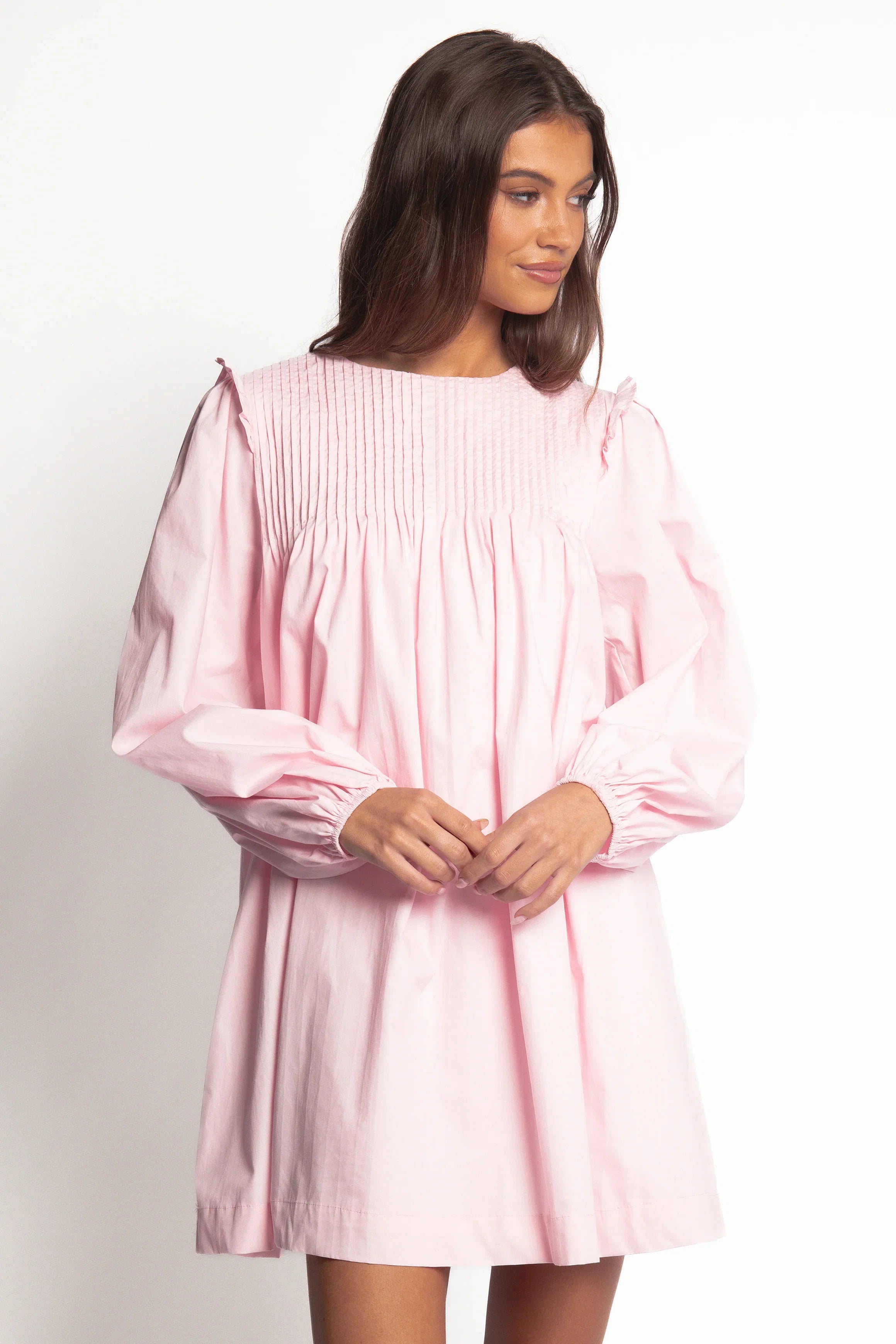 Wyatt Long Sleeve Mini Dress Pink