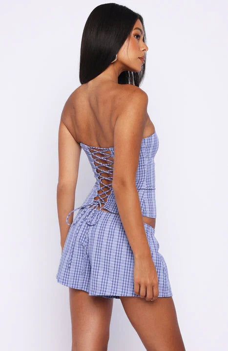 Promise Me This Shorts Navy Check