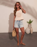 Tide Treasure Knit Graphic Seashell Tank Top