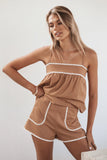 Lila Short Set Tan White