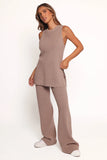 Ellory Knitted Pant Set Taupe Marle