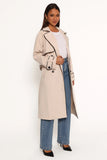 Cayenne Contrast Binding Trench Coat Beige