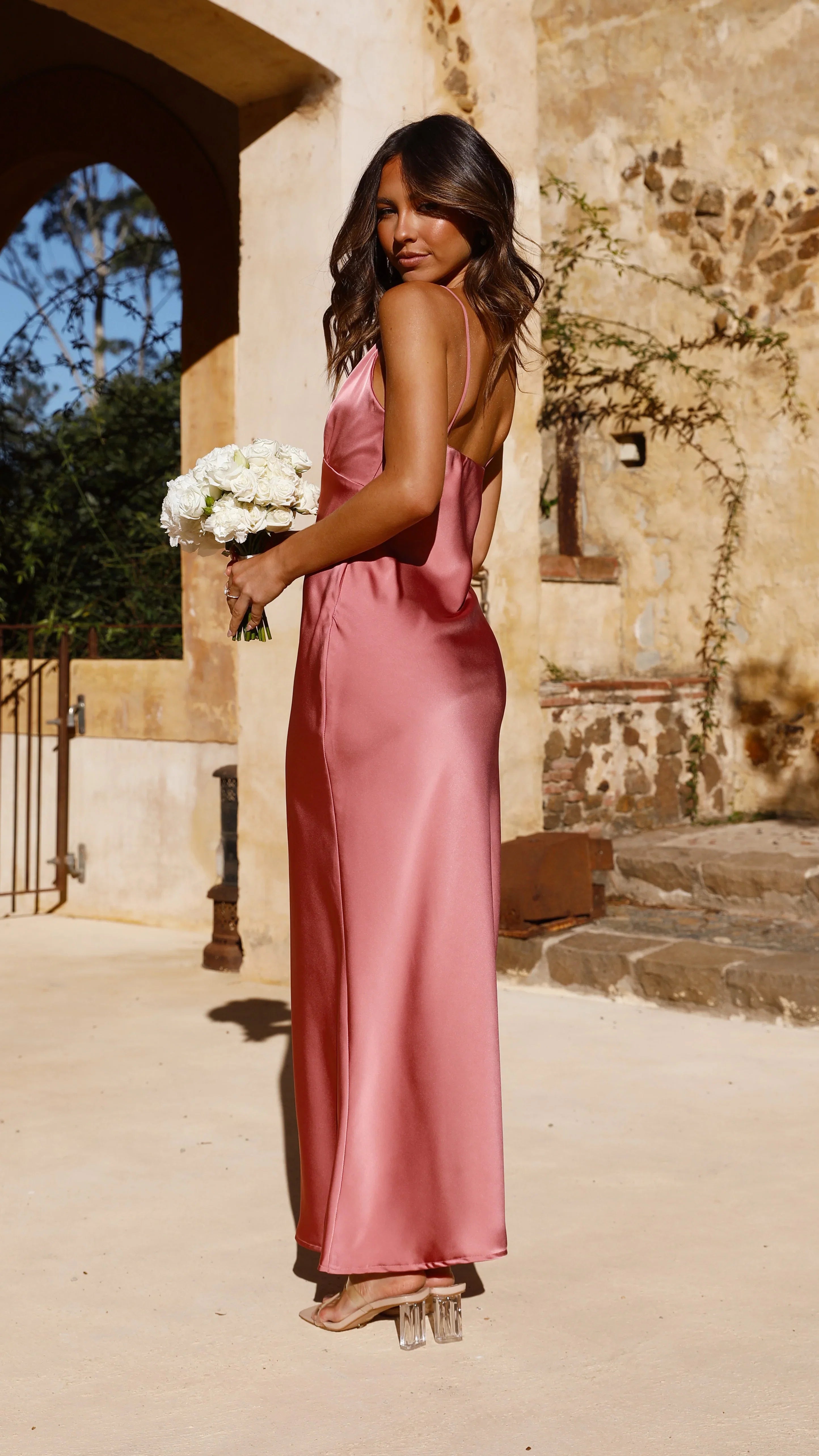 Ziah Maxi Dress Baked Rose