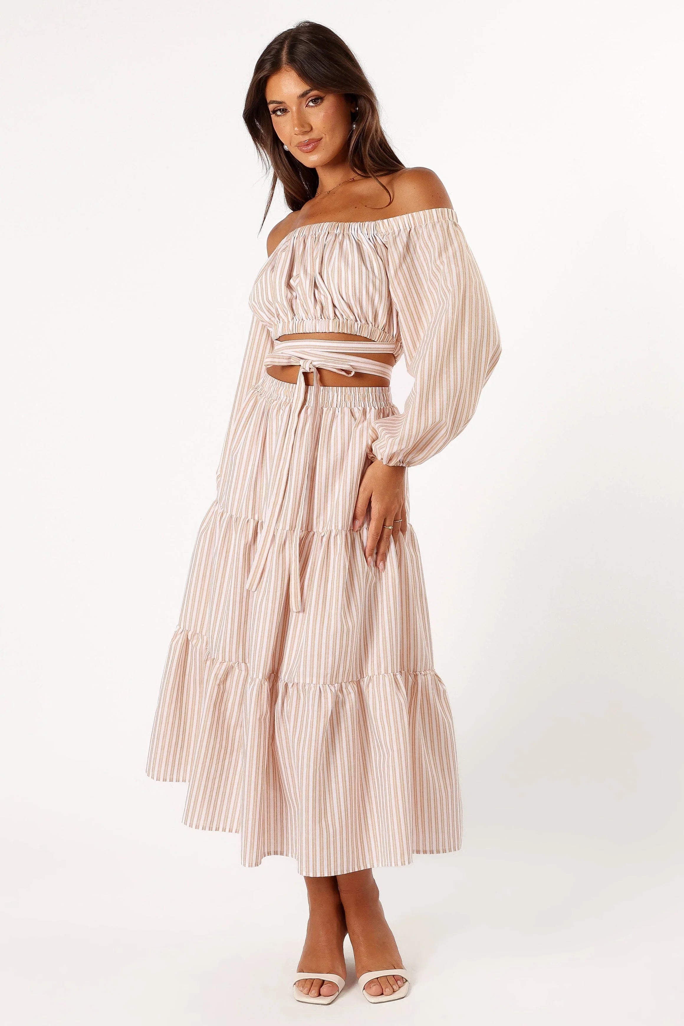 Emilia Wrap Top Beige Ivory