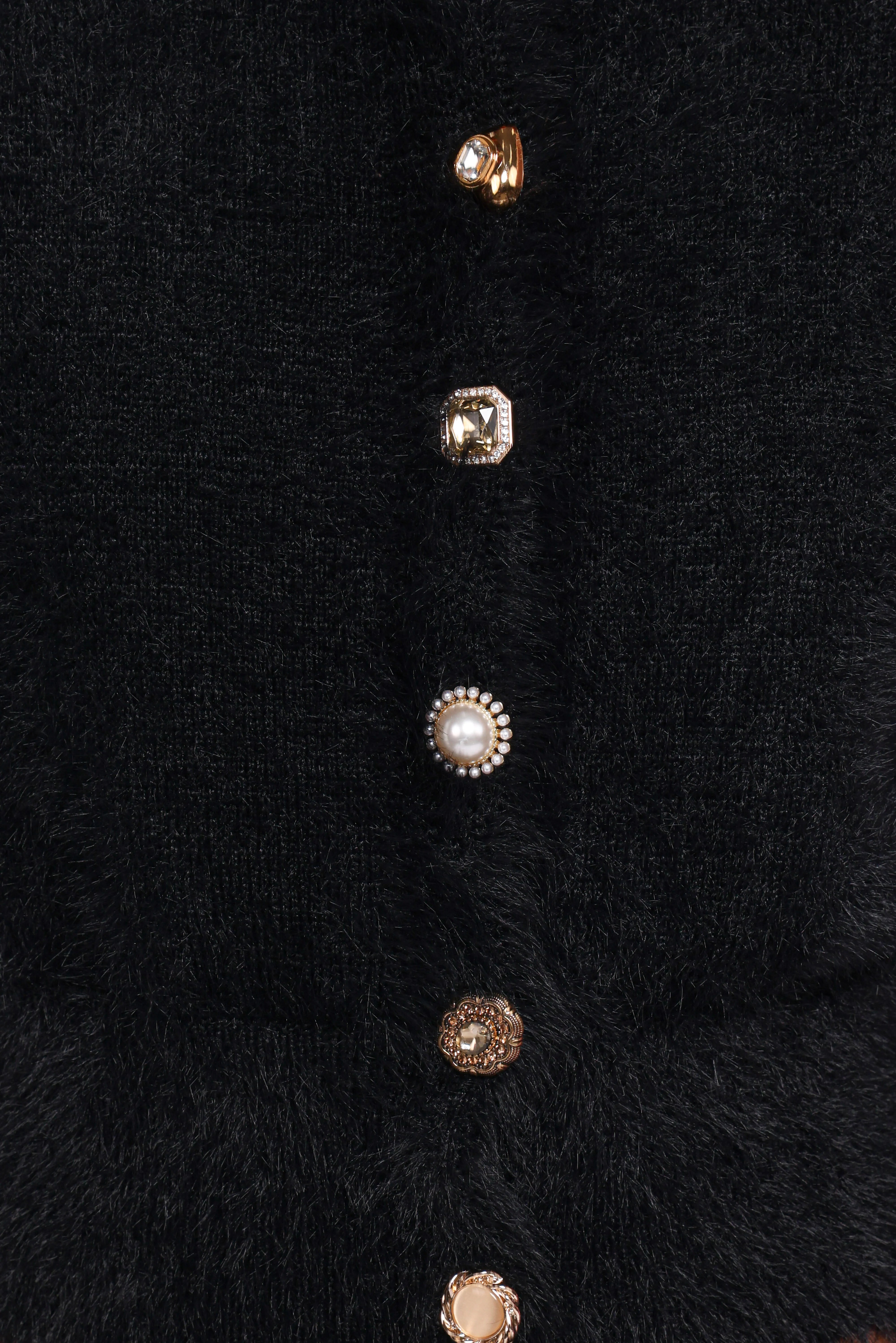 Jintie Vintage Button Cardigan Black
