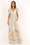 Christabel Tiered Maxi Dress Blue Floral