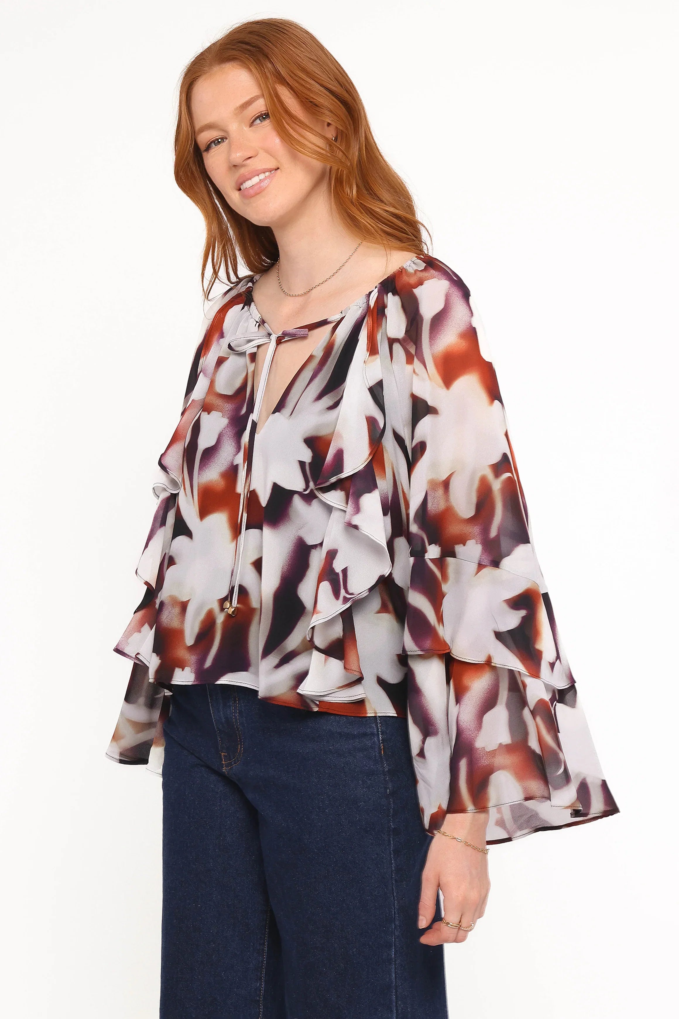 Elinor Top Blurred Floral