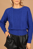 Liv Chain Detail Knit Sweater Blue