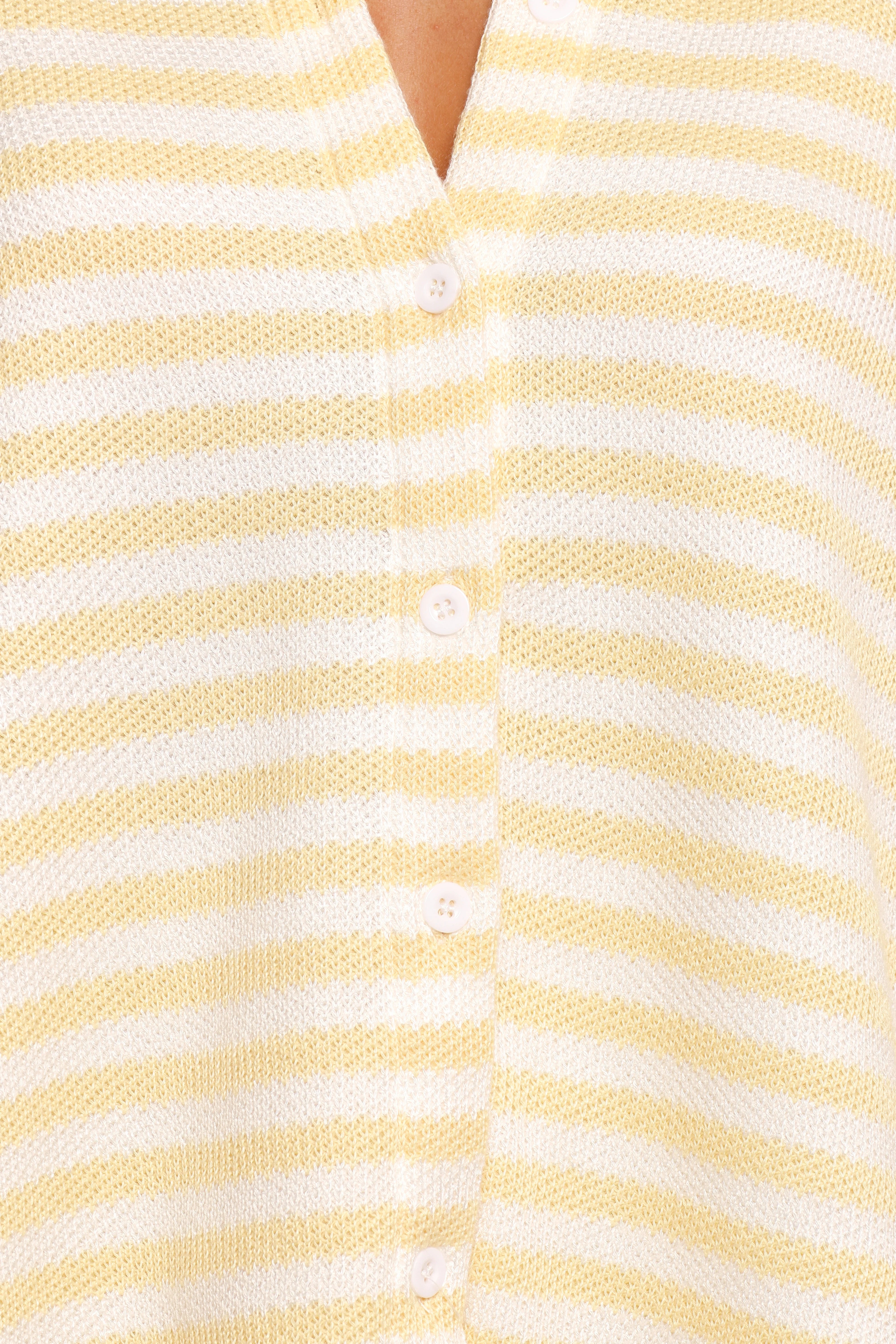 Sunny Knitted Short Set Yellow Stripe