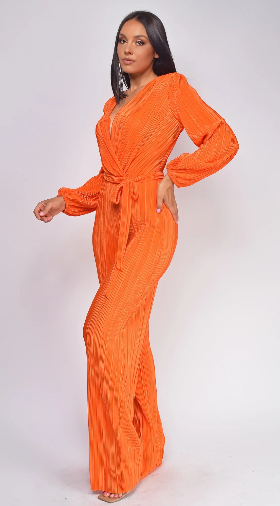 Juna Surplice Jumpsuit Orange