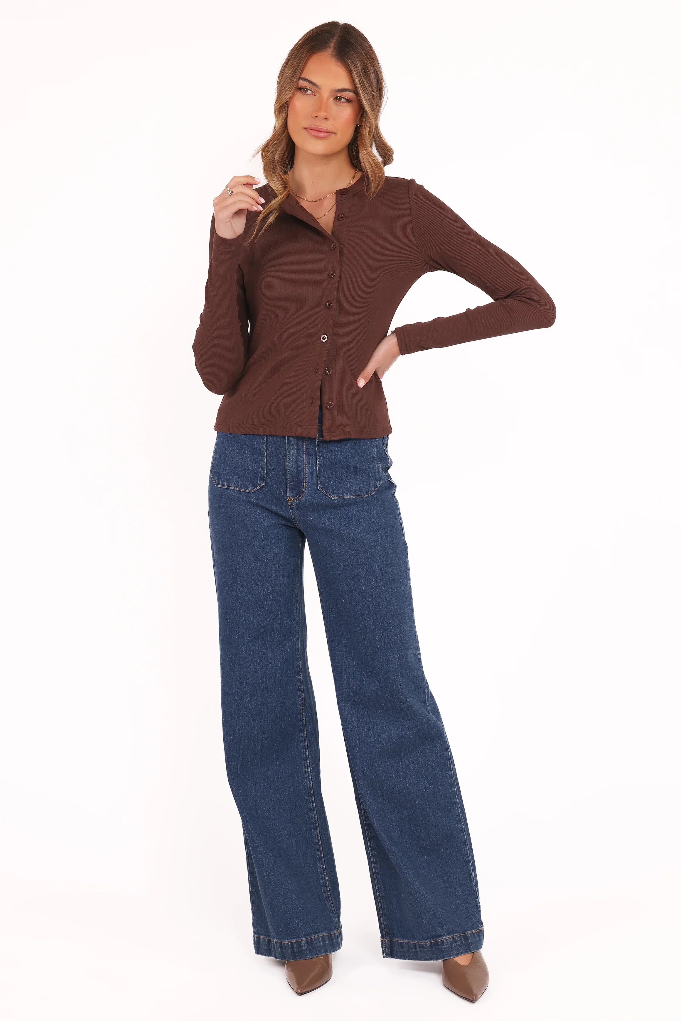 Cass Long Sleeve Top Chocolate Brown