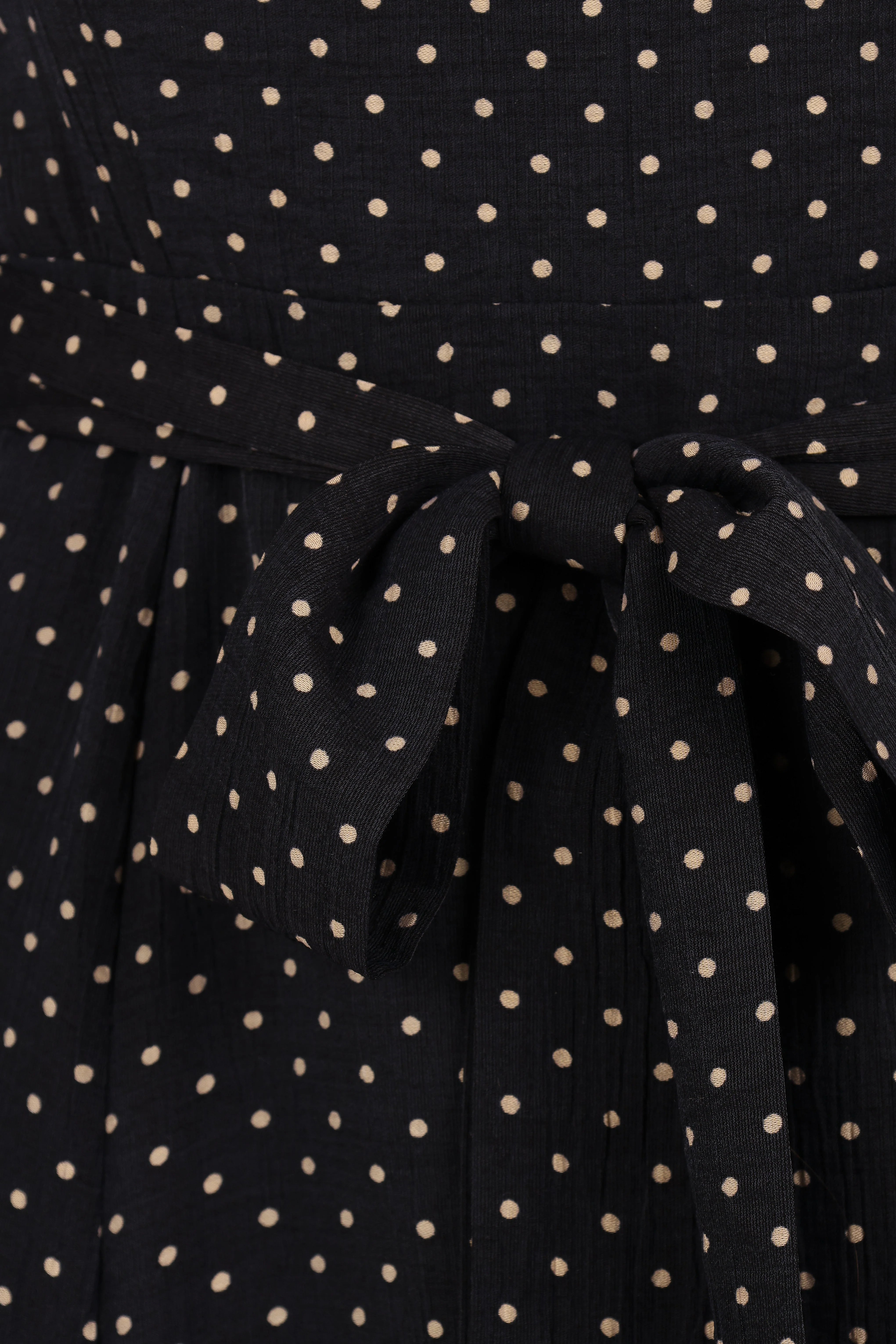 Ettie Long Sleeve Midi Dress Black Polka Dot