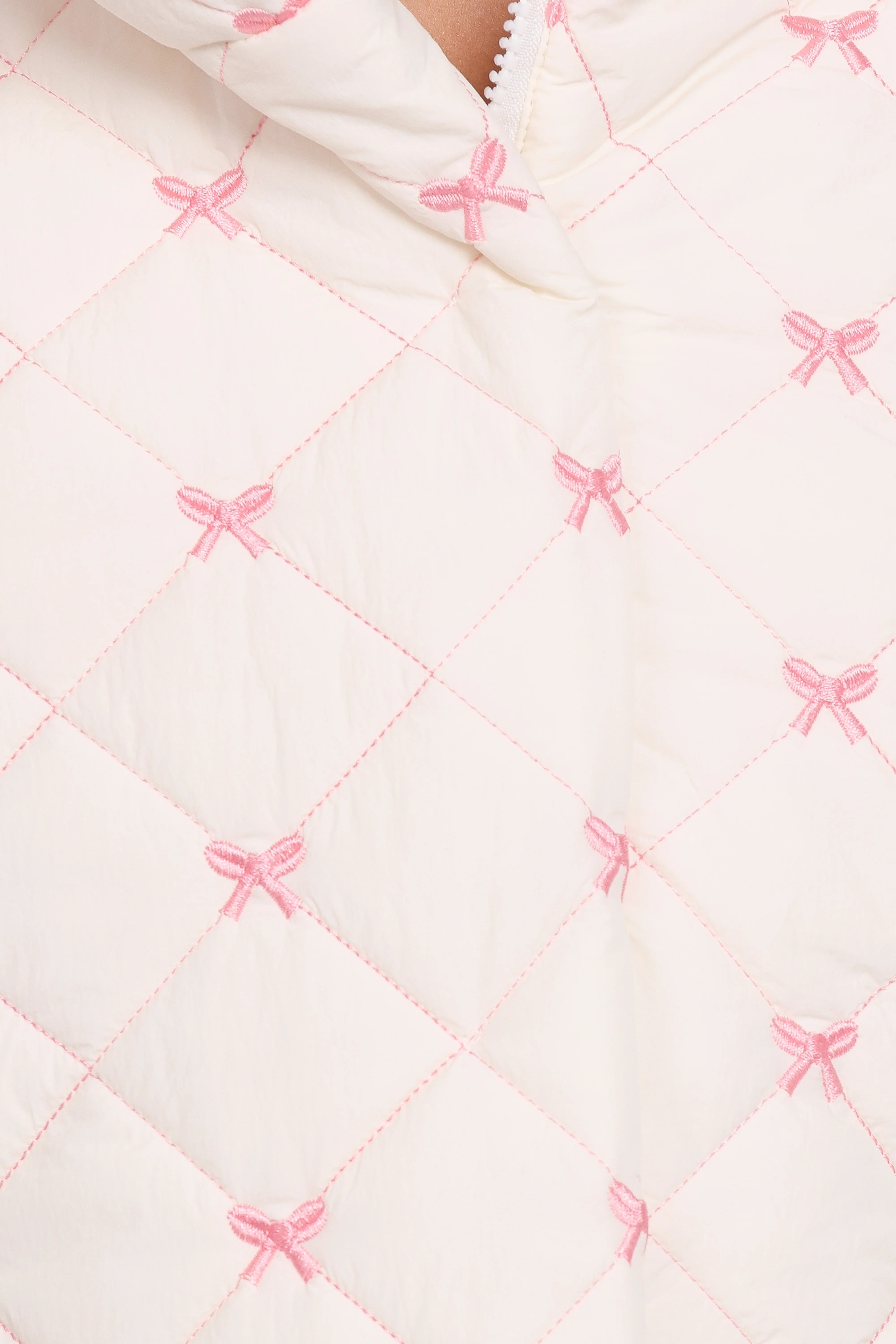 Adi Quilted Jacket Pink Bow