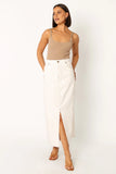 Rana Denim Midi Skirt White