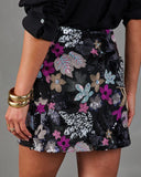 Afterdark Muse Floral Sequin Mini Skirt