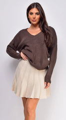 Solana Pleated Mini Skirt Cream