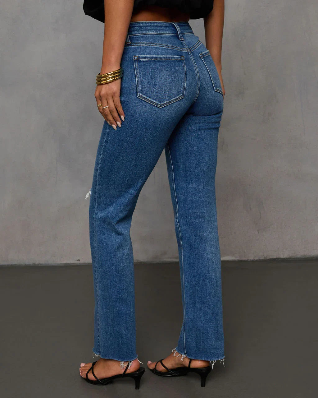 Elodiena Super Stretch Distressed Skinny Jeans