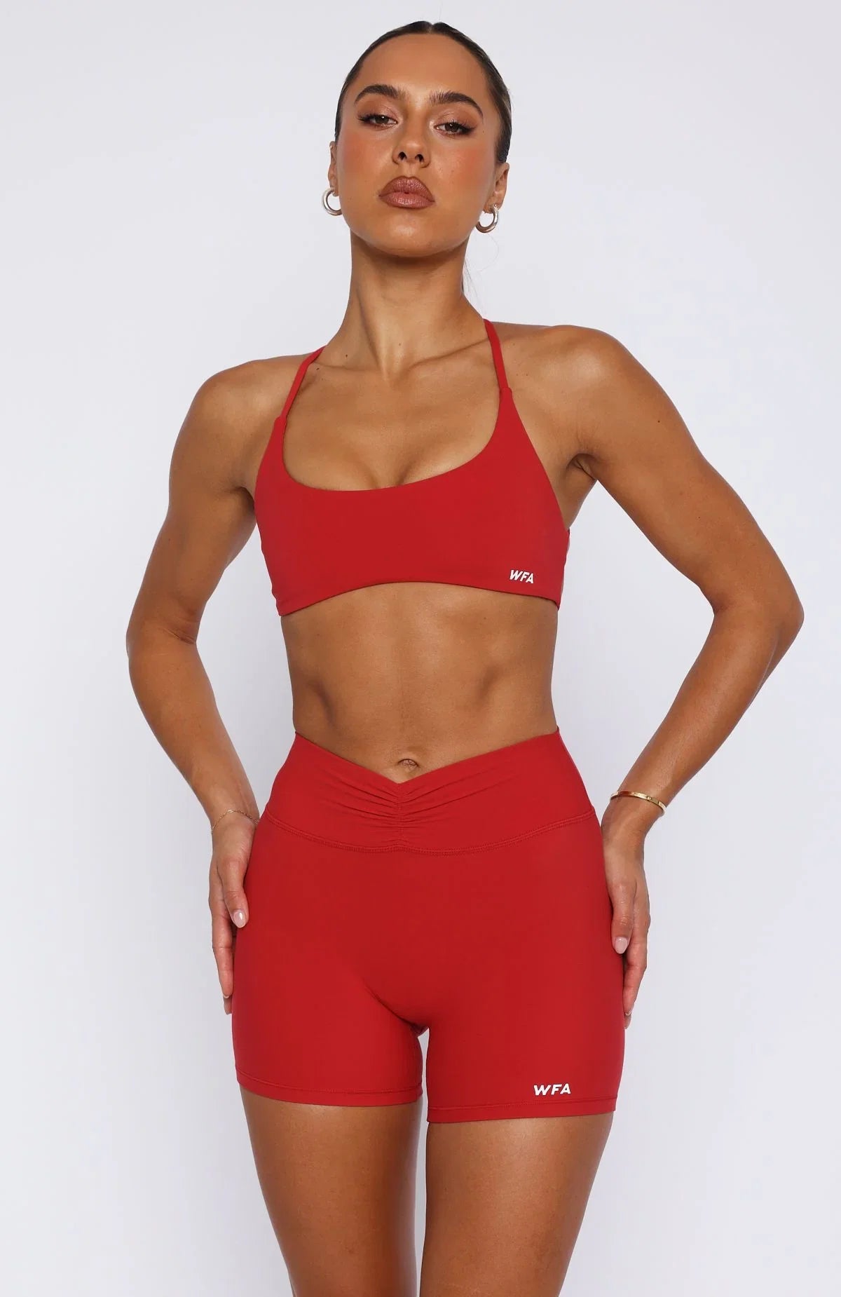 Radiate High Waisted Shorts Cherry Red